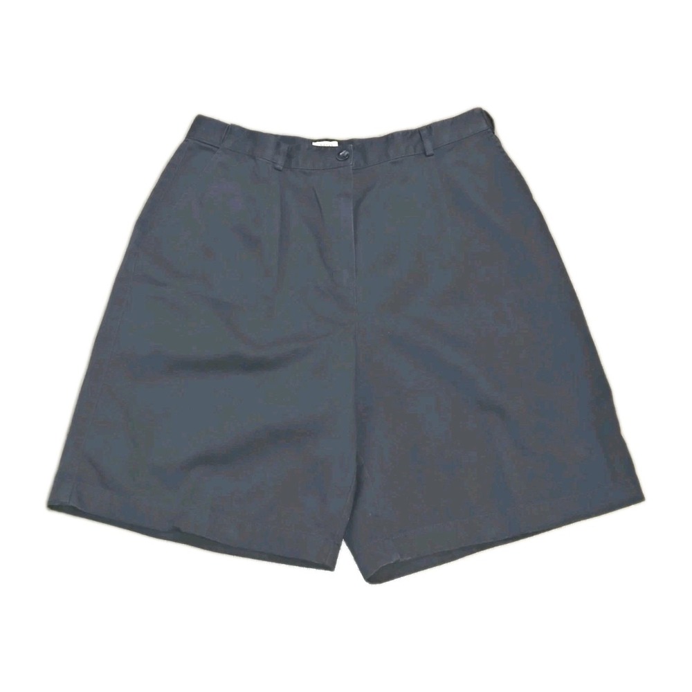 L.L.Bean Original Fit Shorts Womens Size 16 Navy Chino Bermuda Casual